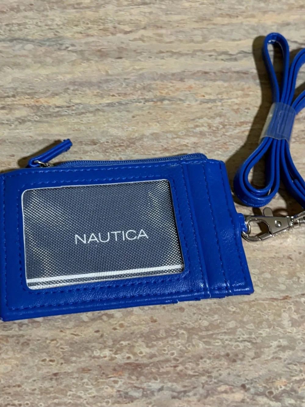 NWOT Nautica Cobalt Blue ID Card Holder with Lanyard